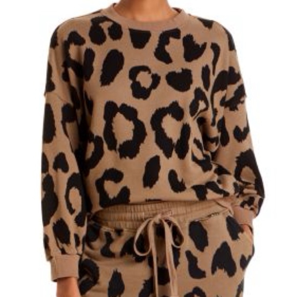 pistola Tan and Black Leopard Print Sweatshirt